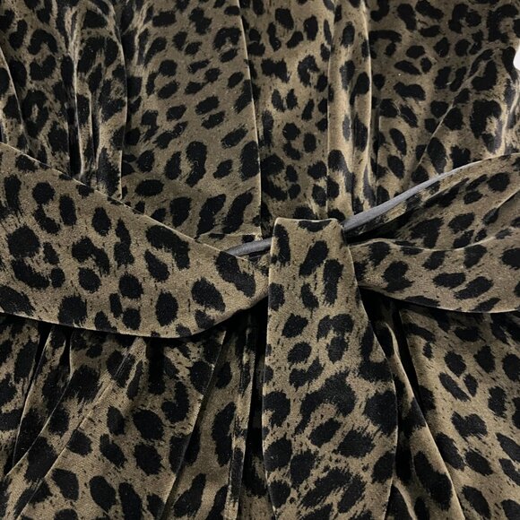 Bicci Florine Wachter Velvet Animal Print Jacket, USA, Vtg, Olive Black, 12 - Picture 6 of 13